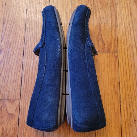 Vionic DEBBIE Leather Suede Loafers 8W Black Comfort Shoes Preppy Twee Academia - Picture 5 of 7